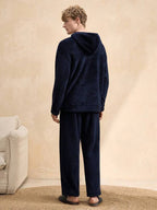 Conjunto Moletom Plush Com Capuz Estilo Comfy Inverno