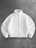 Moletom Masculino Aberto Gola Alta Casual Oversized Moderno