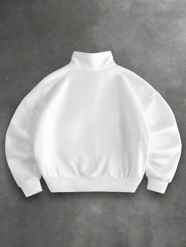 Moletom Masculino Aberto Gola Alta Casual Oversized Moderno