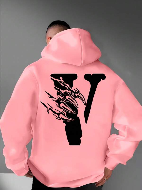 Moletom Oversized V Flame Estilo Streetwear Dark Casual