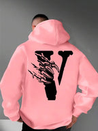 Moletom Oversized V Flame Estilo Streetwear Dark Casual