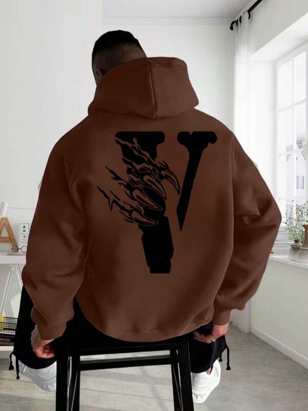 Moletom Oversized V Flame Estilo Streetwear Dark Casual