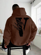 Moletom Oversized V Flame Estilo Streetwear Dark Casual