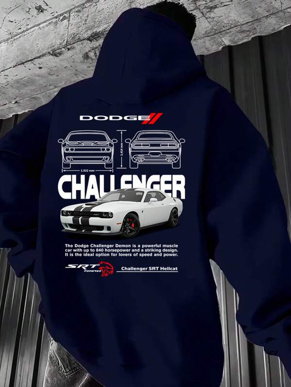 Moletom Dodge Challenger SRT Estilo Streetwear Automotivo