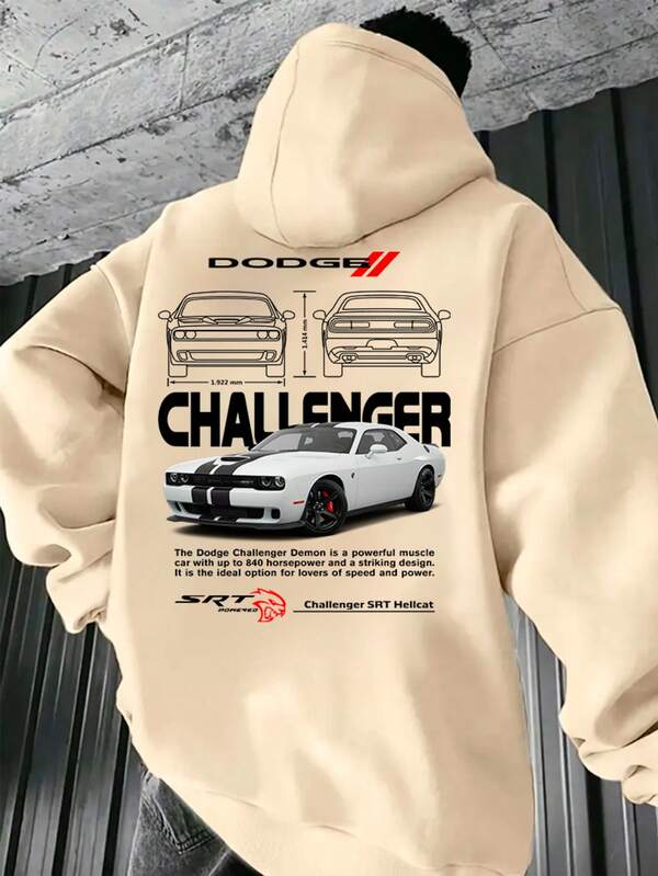 Moletom Dodge Challenger SRT Estilo Streetwear Automotivo