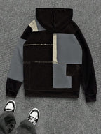 Moletom Patchwork Cruz Bordada Estilo Vintage Streetwear