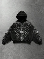 Moletom Dark Skull Estilo Gothic Streetwear Oversized