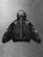 Moletom Dark Skull Estilo Gothic Streetwear Oversized