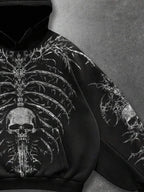 Moletom Dark Skull Estilo Gothic Streetwear Oversized