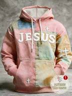 Moletom Patchwork Cruz Bordada Estilo Vintage Streetwear