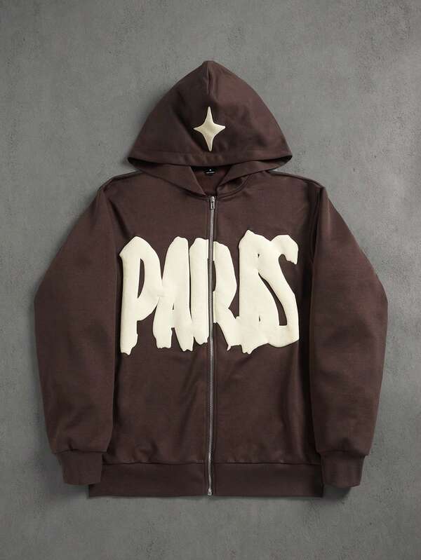 Moletom Oversized Visual Urbano Com Capuz Estampado