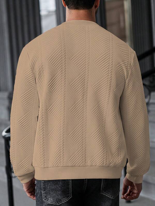 Jaqueta Masculina Texturizada Com Ziper Casual Moderna