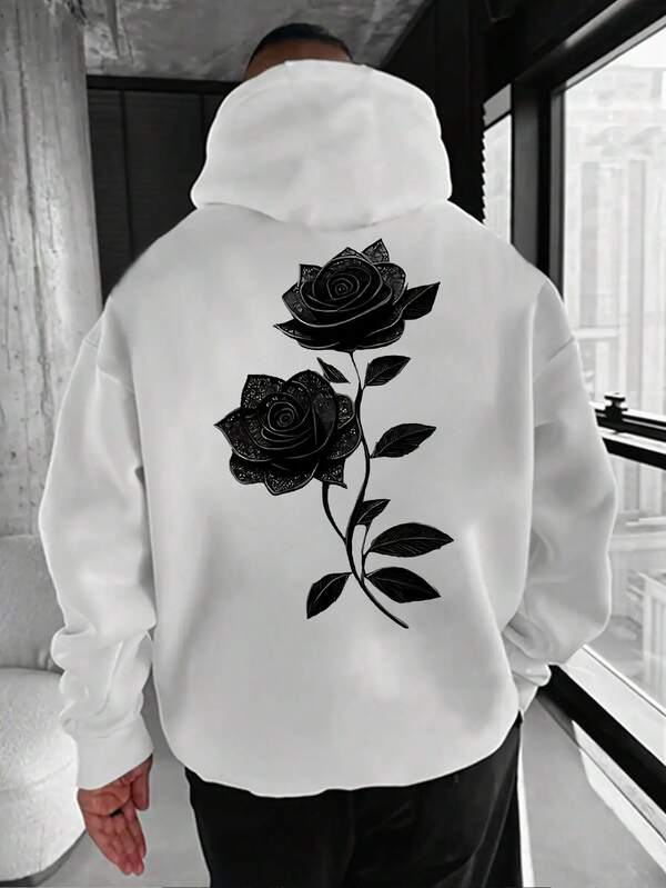 Moletom Oversized Rosas Dark Estilo Gothic Streetwear