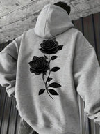 Moletom Oversized Rosas Dark Estilo Gothic Streetwear