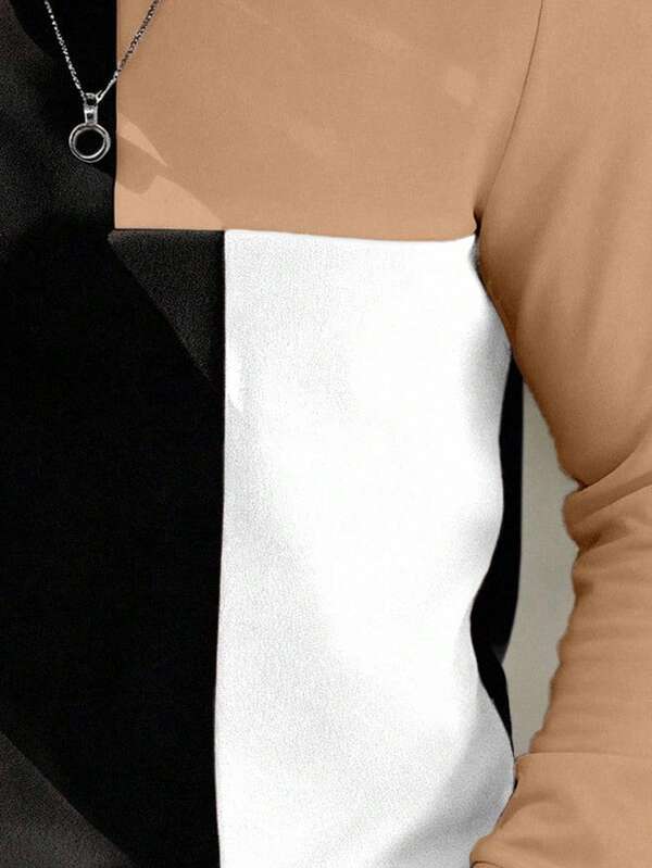 Moletom Masculino Com Recortes Geométricos Casual Moderno