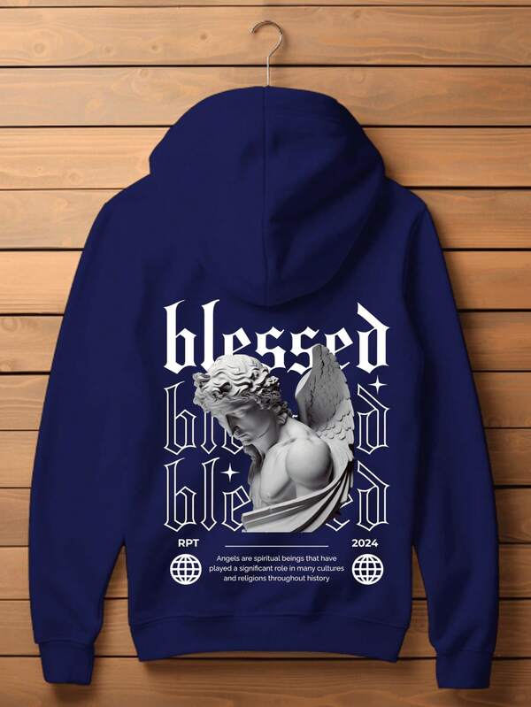 Moletom Oversized Blessed Angel Estilo Gothic Streetwear