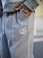 Conjunto Moletom Amplo Com Calça Reta Casual