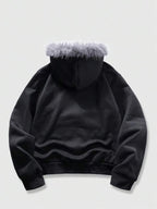 Moletom Gothic Com Pelúcia E Capuz Estilo Dark Streetwear
