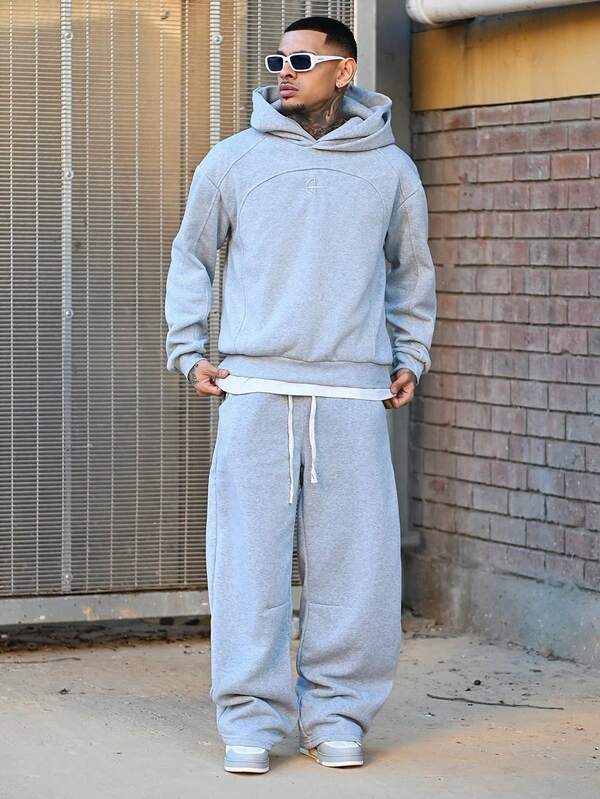 Conjunto Moletom Hoodie Com Calça Wide Leg