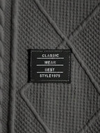 Suéter Masculino Texturizado Gola Careca Casual Elegante