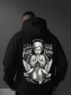 Moletom Anjo Quem Me Protege Estilo Gothic Streetwear