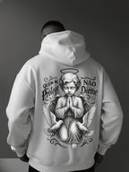 Moletom Anjo Quem Me Protege Estilo Gothic Streetwear