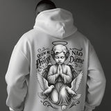 Moletom Anjo Quem Me Protege Estilo Gothic Streetwear