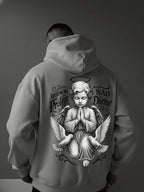 Moletom Anjo Quem Me Protege Estilo Gothic Streetwear