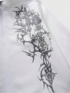 Moletom Gothic Com Pelúcia E Capuz Estilo Dark Streetwear
