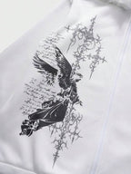 Moletom Gothic Com Pelúcia E Capuz Estilo Dark Streetwear