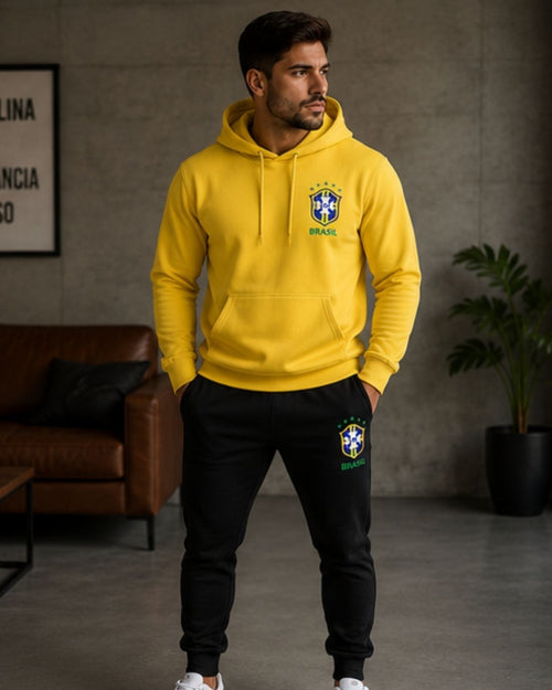 Conjunto Moletom Brasil Cristo Streetwear Masculino