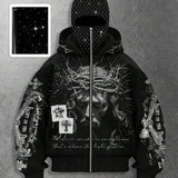 Moletom Jesus Crown Estilo Gothic Streetwear Térmico