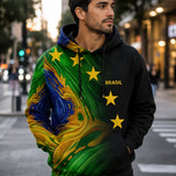 Moletom Canguru Brasil Abstract Streetwear Masculino