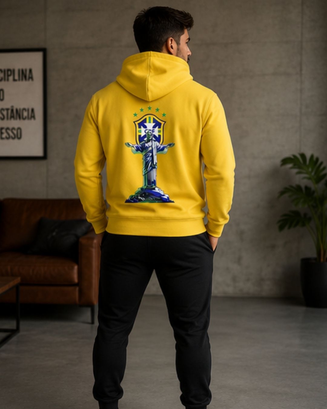 Conjunto Moletom Brasil Cristo Streetwear Masculino