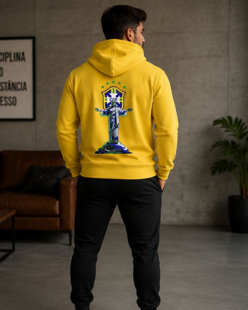 Conjunto Moletom Brasil Cristo Streetwear Masculino