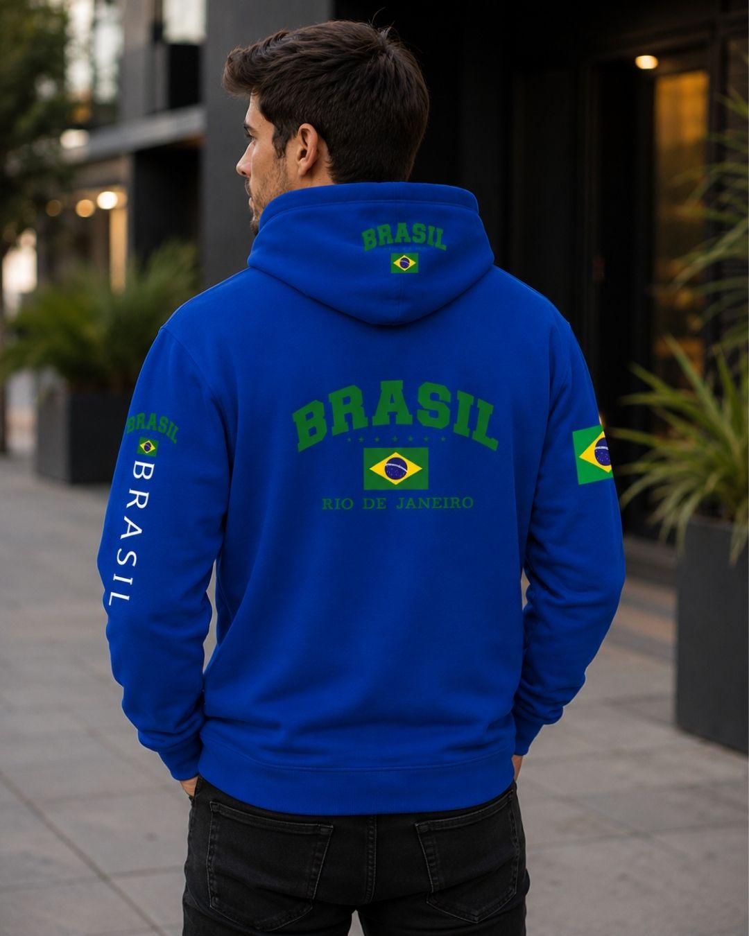 Moletom Canguru Brasil Rio Streetwear Masculino