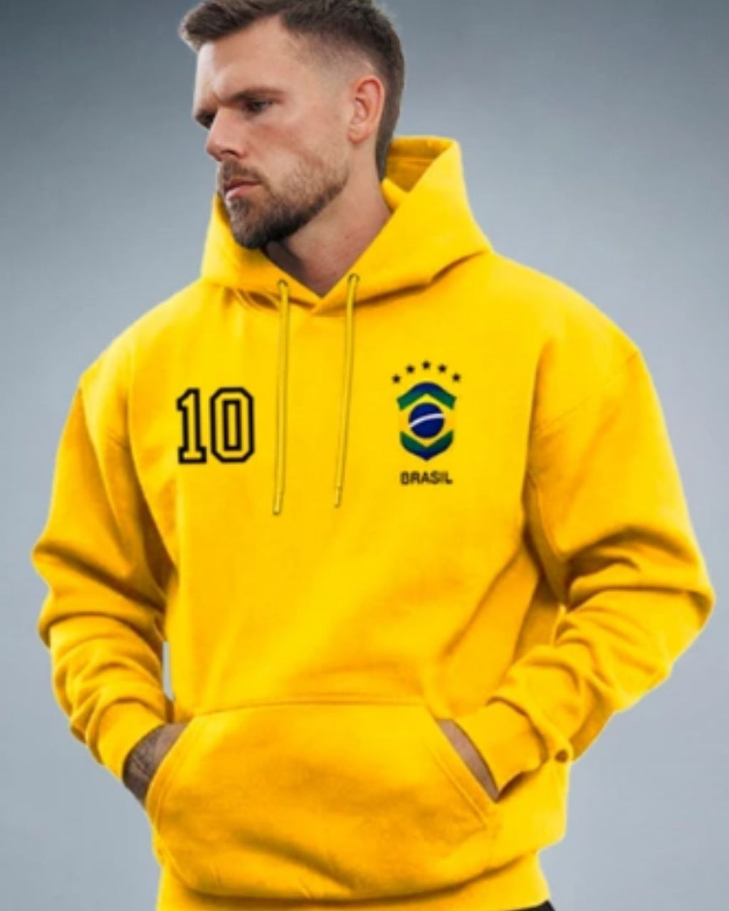 Conjunto Moletom Canguru Brasil Camisa 10 Streetwear