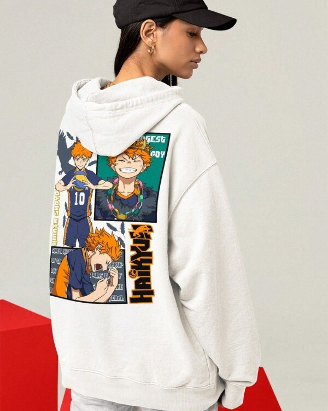 Moletom Oversized Haikyuu Hinata Com Capuz Streetwear