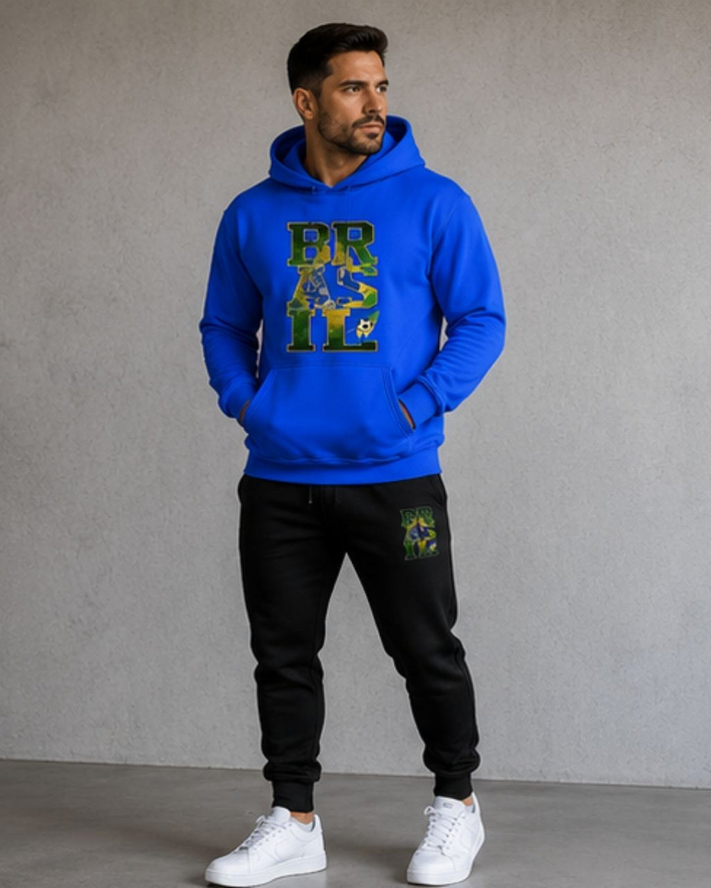 Conjunto Moletom Brasil Streetwear Casual Masculino