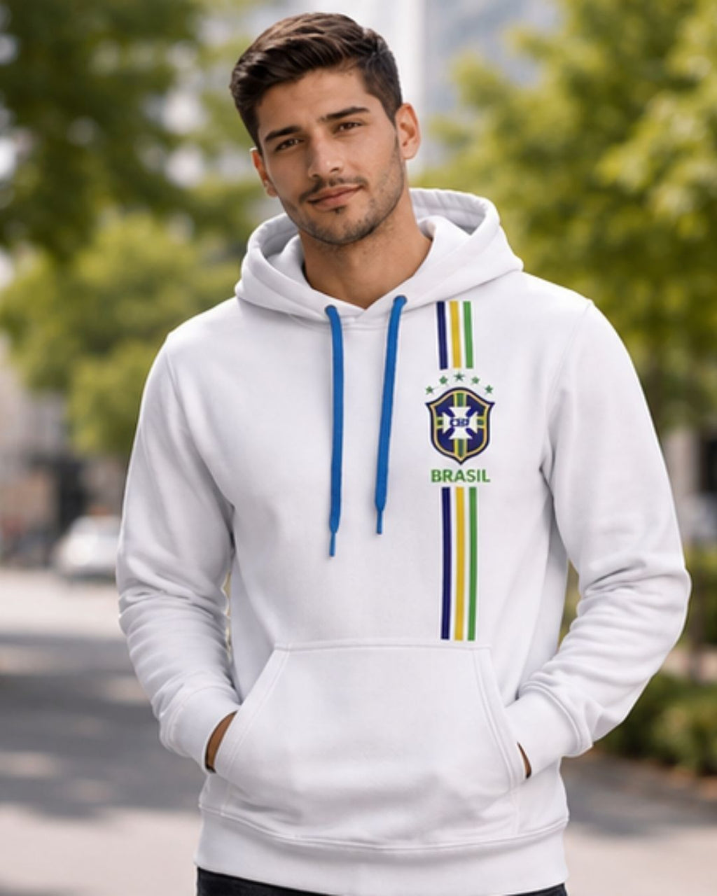 Moletom Canguru Brasil Vertical Streetwear Masculino