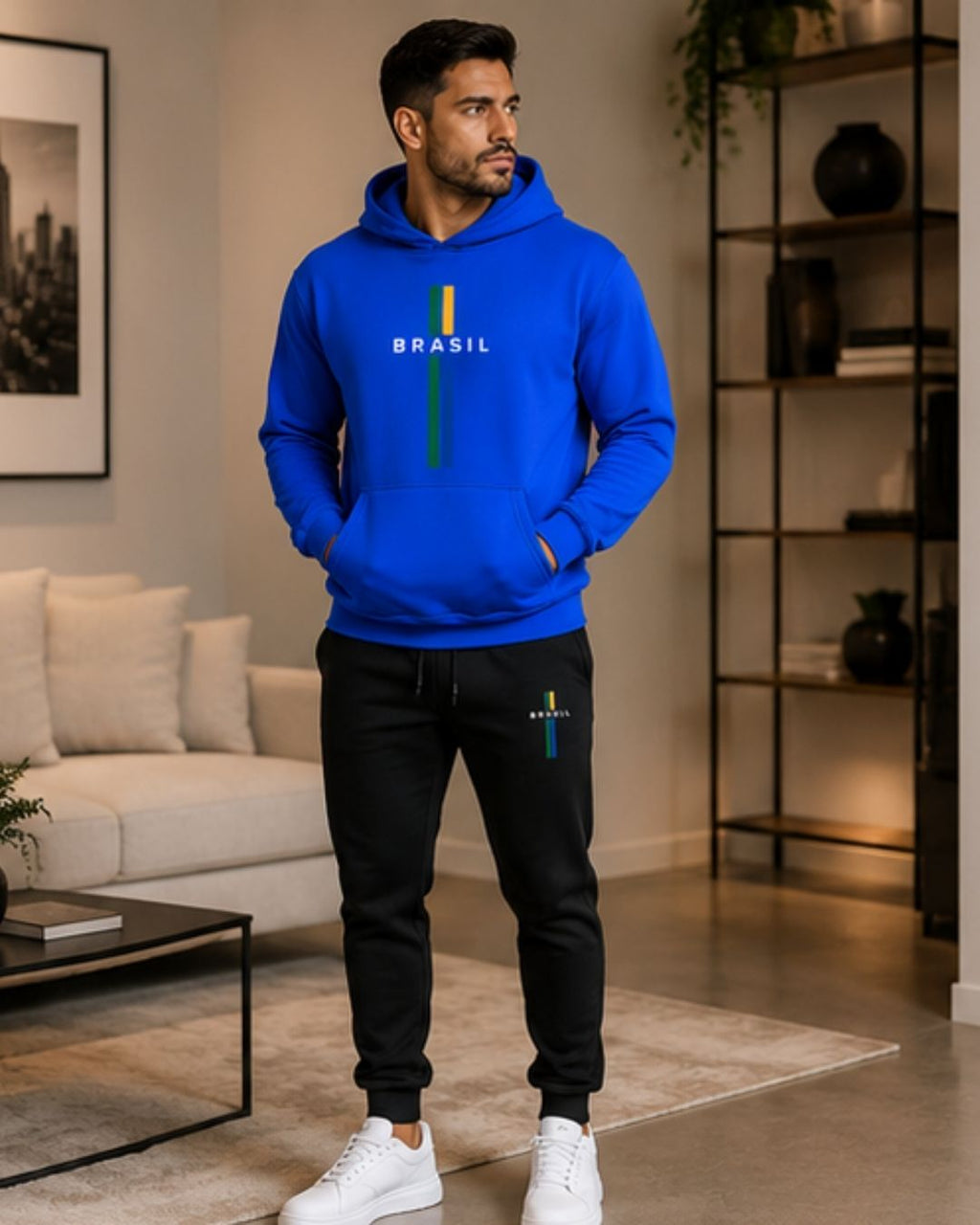 Conjunto Moletom Brasil Minimalista Streetwear Masculino