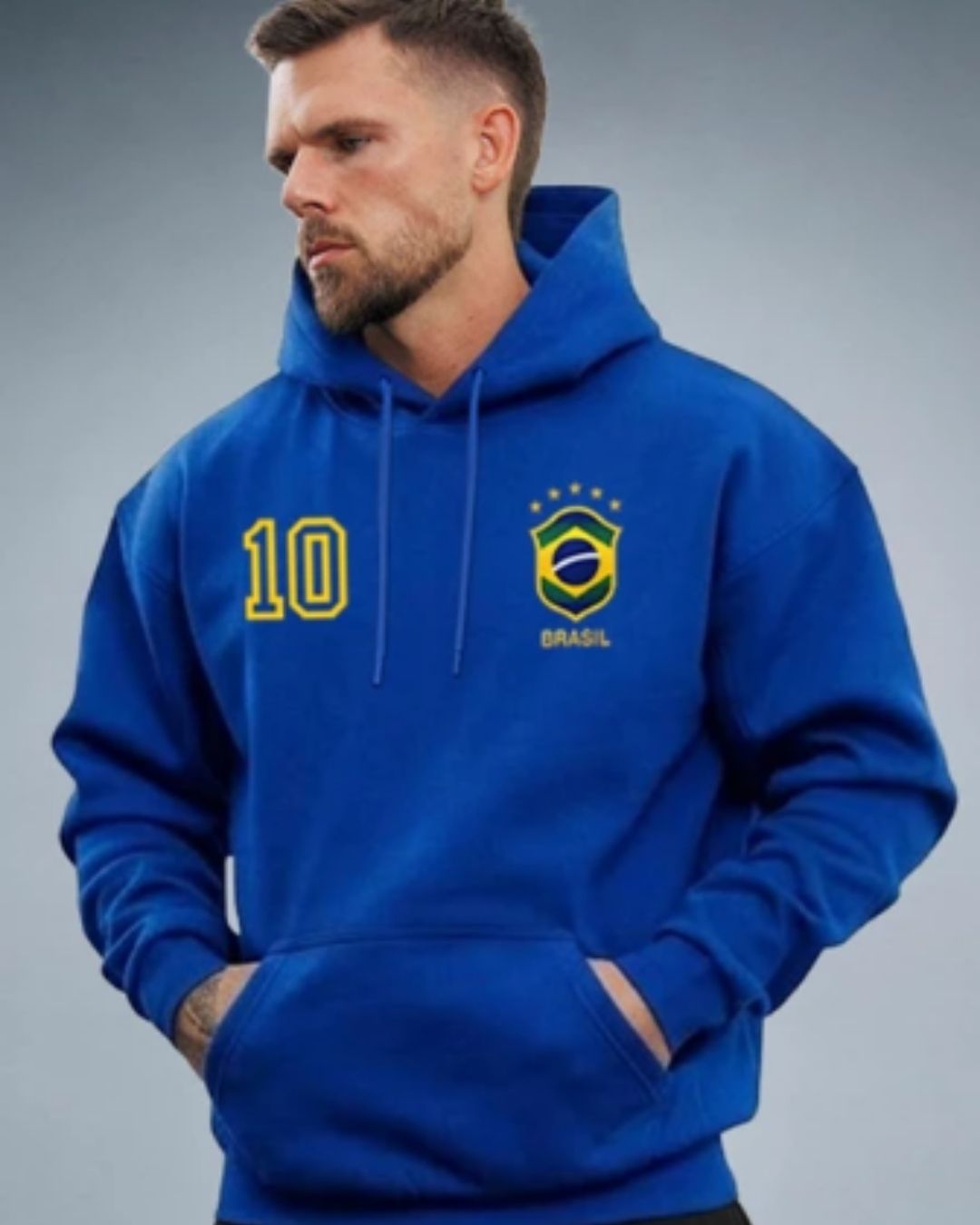 Conjunto Moletom Canguru Brasil Camisa 10 Streetwear