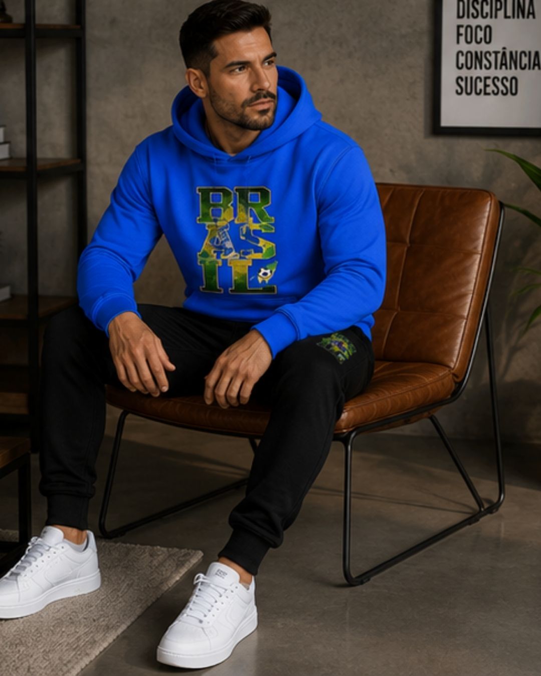 Conjunto Moletom Brasil Streetwear Casual Masculino