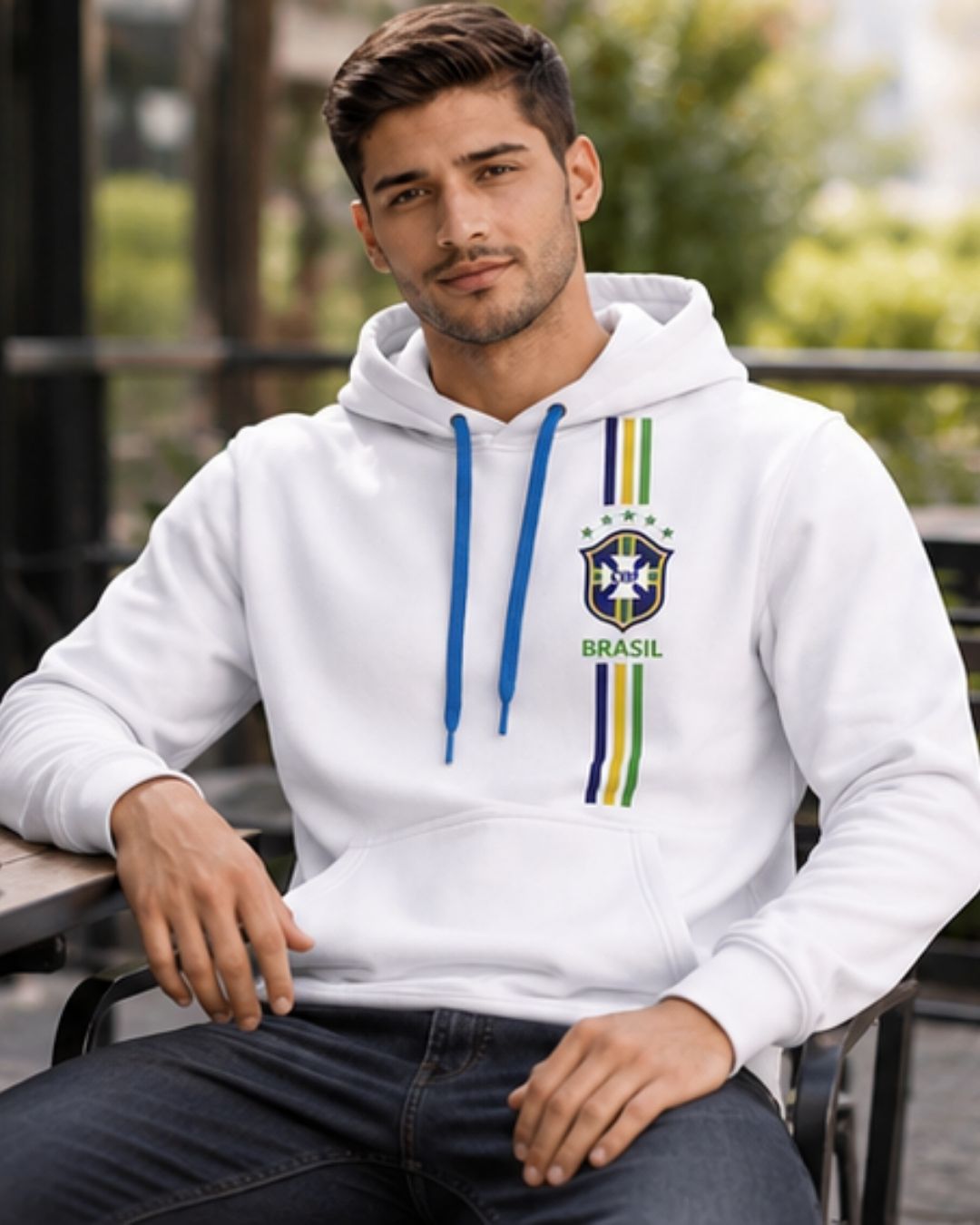 Moletom Canguru Brasil Vertical Streetwear Masculino