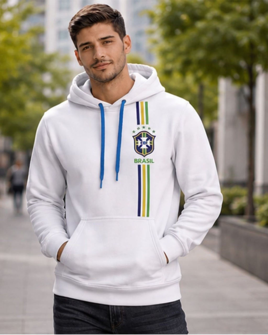 Moletom Canguru Brasil Vertical Streetwear Masculino