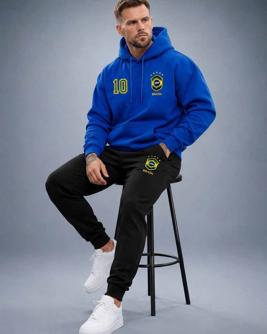 Conjunto Moletom Canguru Brasil Camisa 10 Streetwear