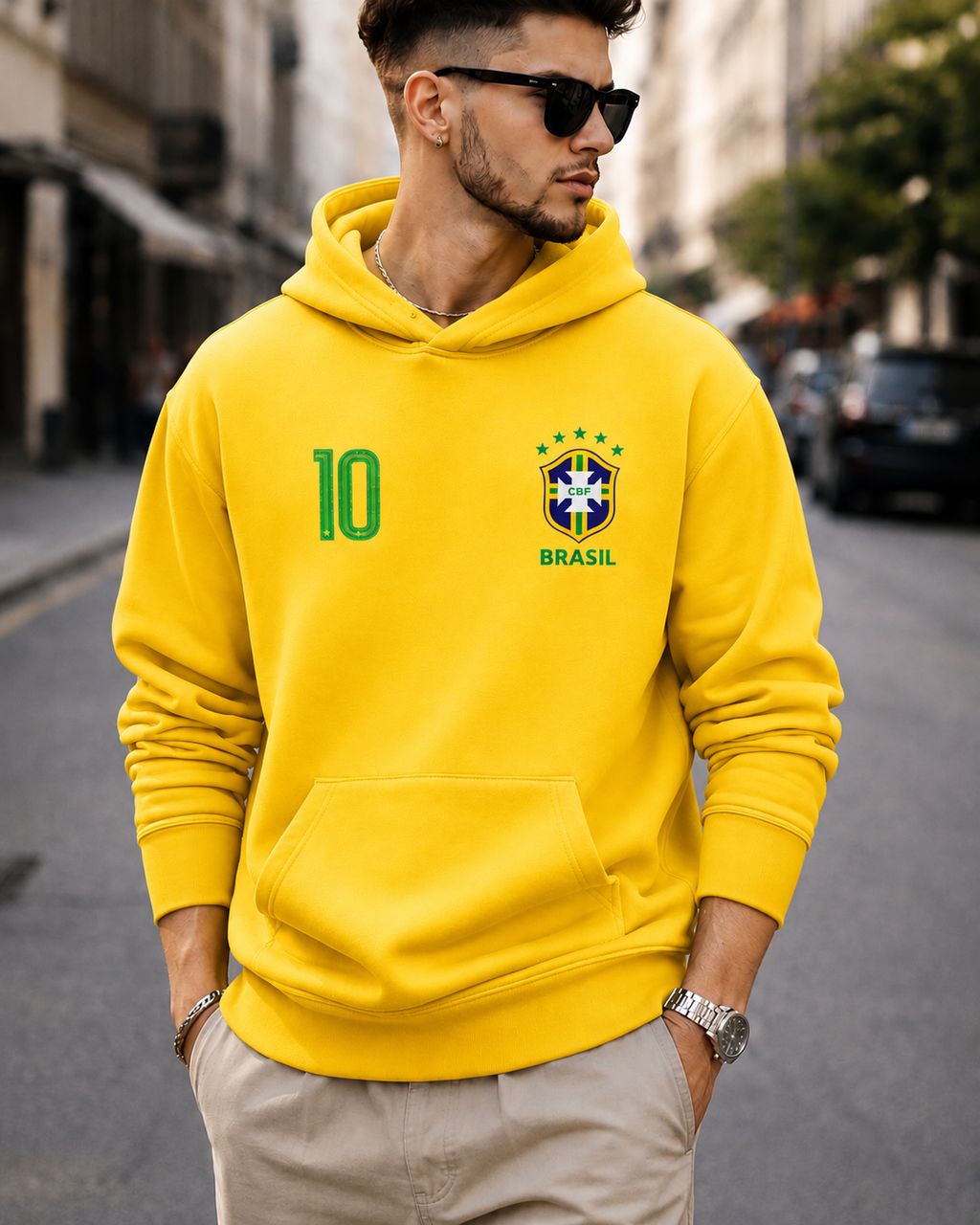 Moletom Canguru Brasil Camisa 10 Casual