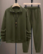 Conjunto Moletom Gola Polo Com Calça Jogger Casual